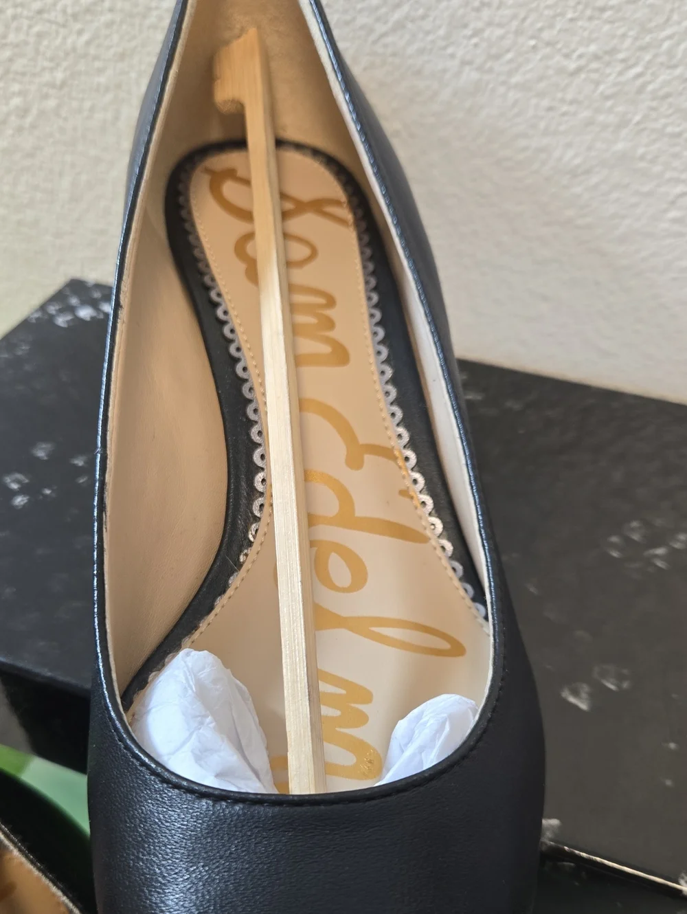 EUC Sam Edelman Black Leather Pointed Toe Stiletto Pumps